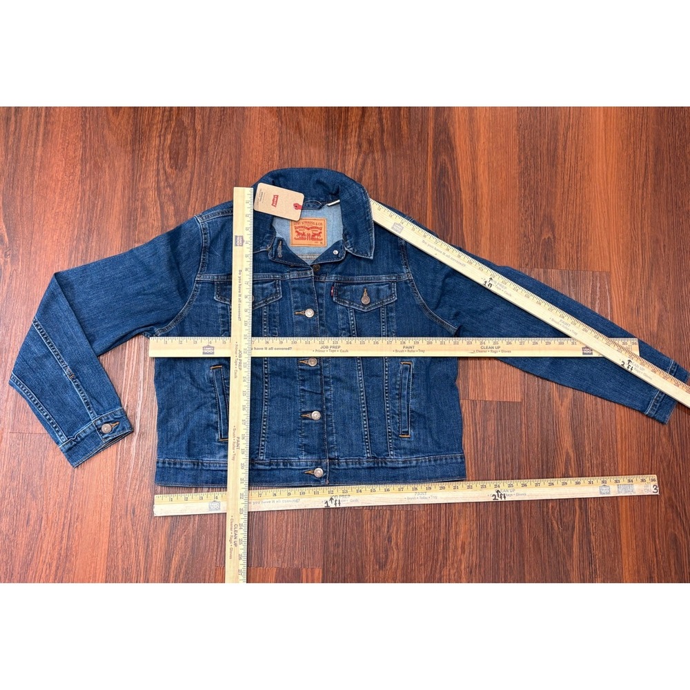 Levi's Original Trucker Jean Jacket Womens XL Medium Wash Blue Denim Cropped NWT - Picture 10 of 10
